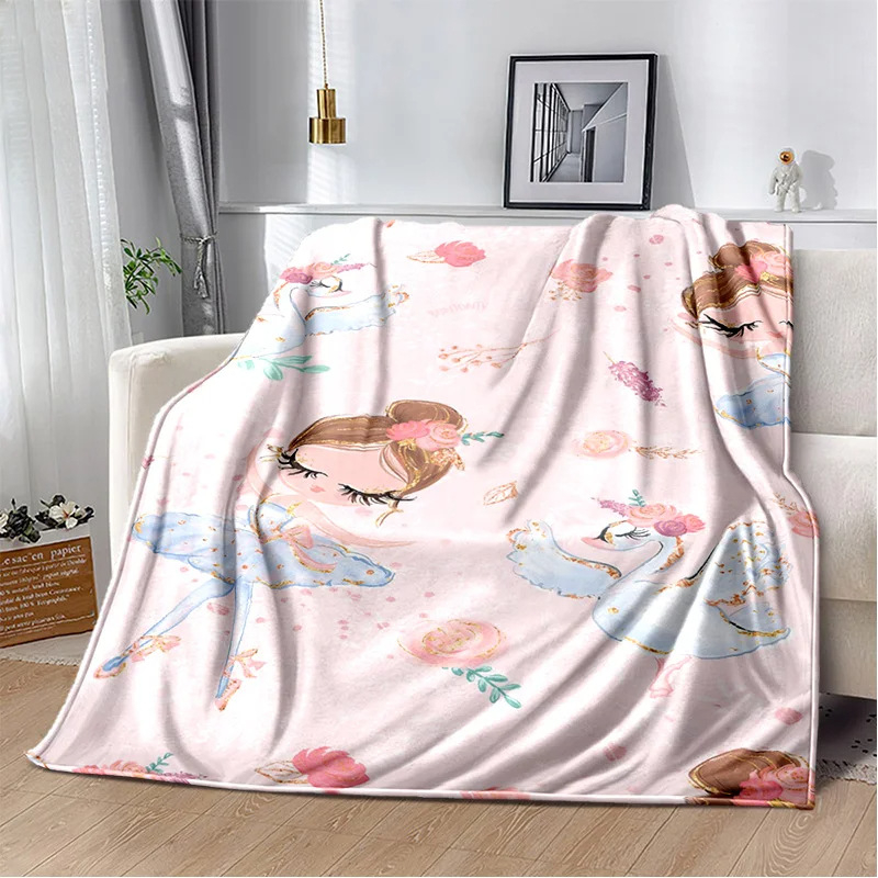 Armas balletitüdruk, baleriin, haldjas, koomiksitekk, flanelltekk elutoa, magamistoa diivani kaunistamiseks