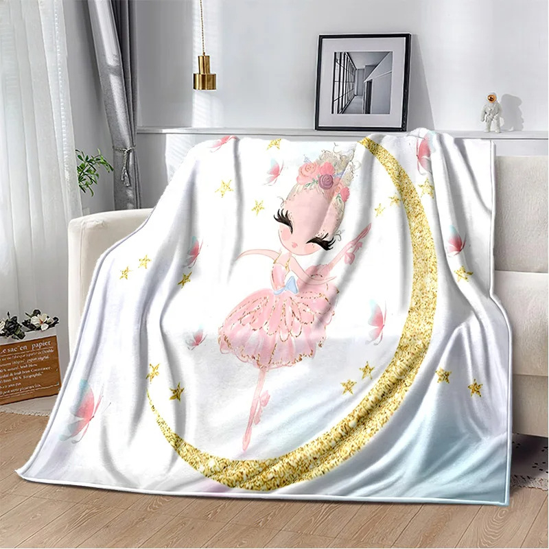 Armas balletitüdruk, baleriin, haldjas, koomiksitekk, flanelltekk elutoa, magamistoa diivani kaunistamiseks