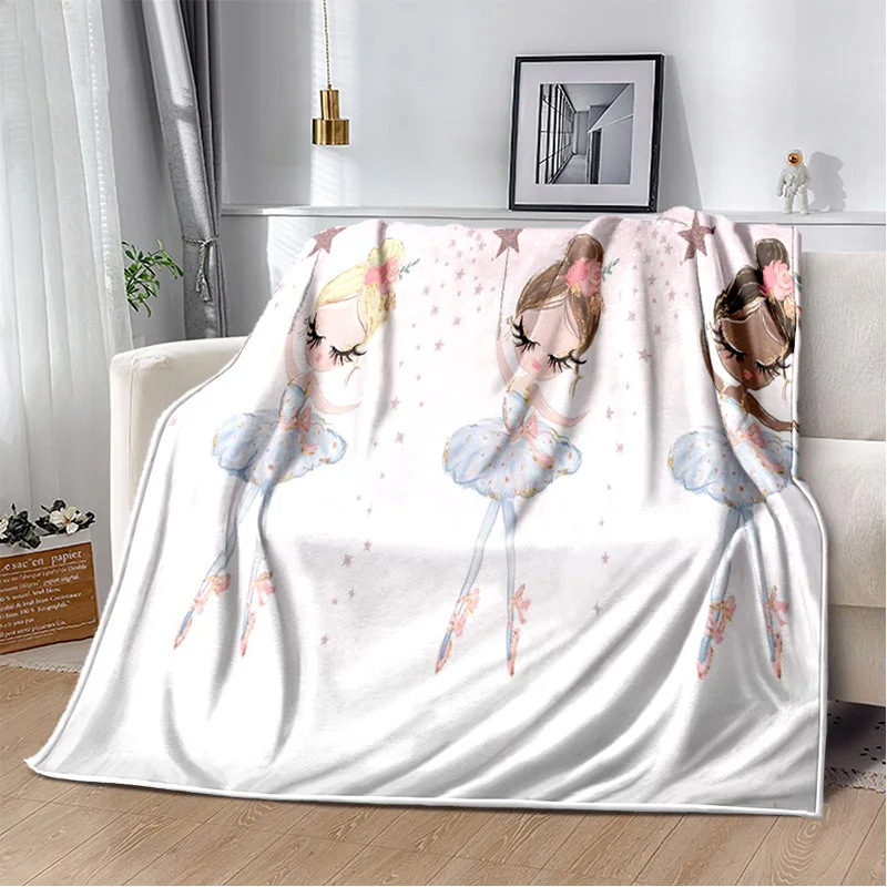 Armas balletitüdruk, baleriin, haldjas, koomiksitekk, flanelltekk elutoa, magamistoa diivani kaunistamiseks