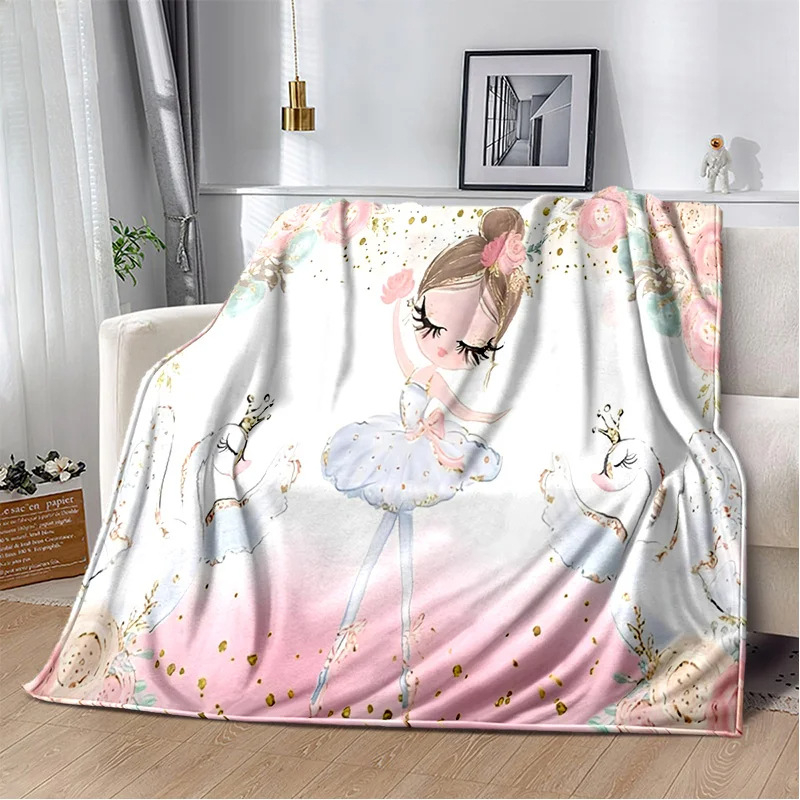 Armas balletitüdruk, baleriin, haldjas, koomiksitekk, flanelltekk elutoa, magamistoa diivani kaunistamiseks