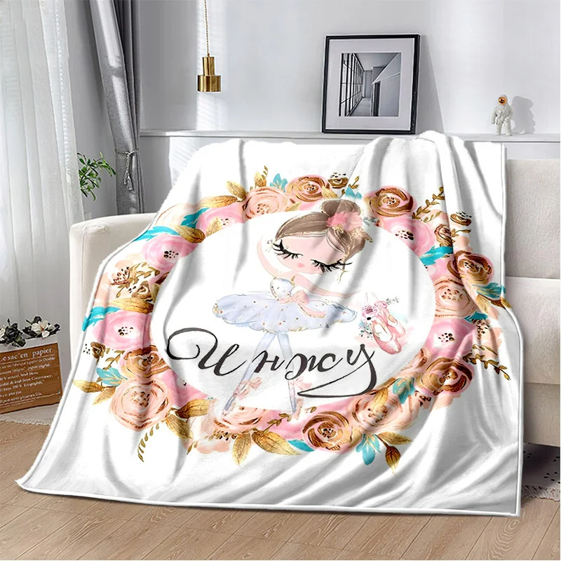 Armas balletitüdruk, baleriin, haldjas, koomiksitekk, flanelltekk elutoa, magamistoa diivani kaunistamiseks