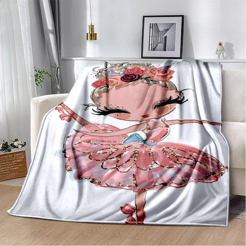 Armas balletitüdruk, baleriin, haldjas, koomiksitekk, flanelltekk elutoa, magamistoa diivani kaunistamiseks