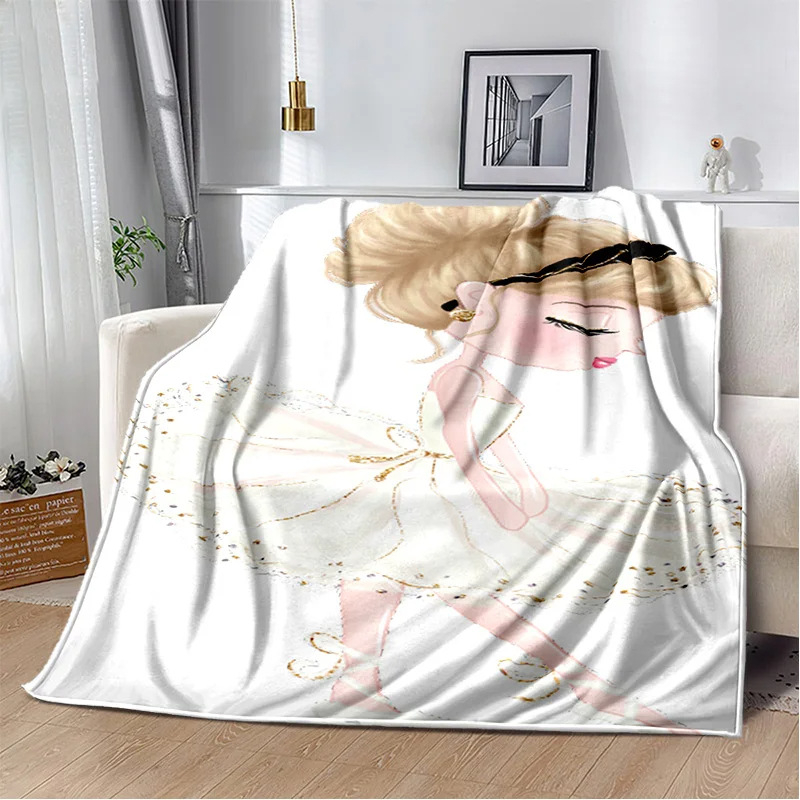 Armas balletitüdruk, baleriin, haldjas, koomiksitekk, flanelltekk elutoa, magamistoa diivani kaunistamiseks