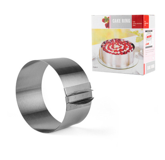 Ümmargune roostevabast terasest sissetõmmatav šifoonist koogirõngas reguleeritav 6-12-tolline mousse-koogirõngas küpsetusvormi jaoks