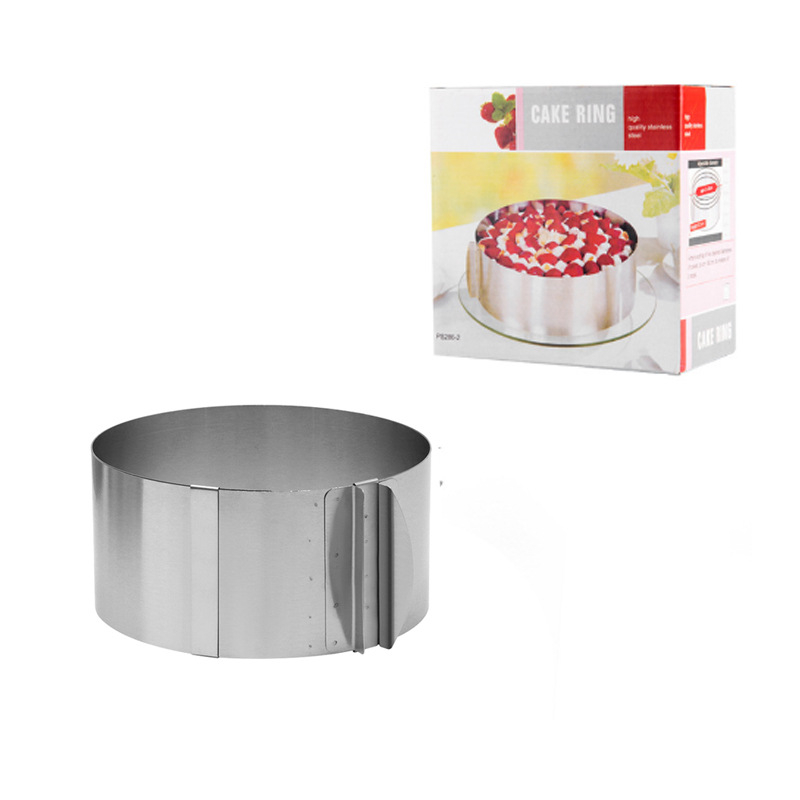 Ümmargune roostevabast terasest sissetõmmatav šifoonist koogirõngas reguleeritav 6-12-tolline mousse-koogirõngas küpsetusvormi jaoks