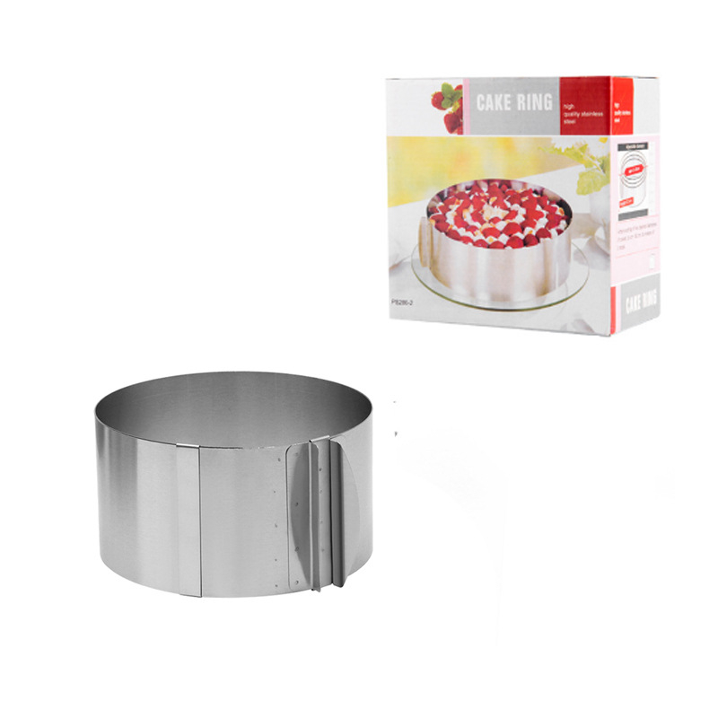 Ümmargune roostevabast terasest sissetõmmatav šifoonist koogirõngas reguleeritav 6-12-tolline mousse-koogirõngas küpsetusvormi jaoks