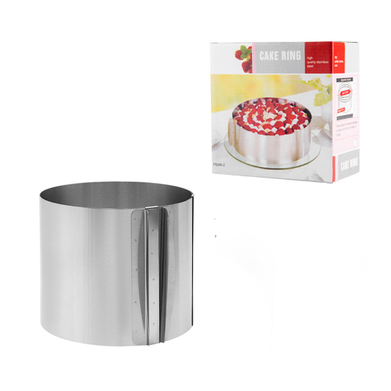 Ümmargune roostevabast terasest sissetõmmatav šifoonist koogirõngas reguleeritav 6-12-tolline mousse-koogirõngas küpsetusvormi jaoks