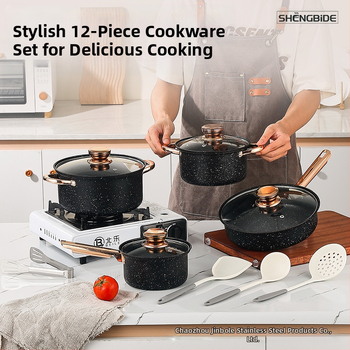 12 dalių „Maifan“ akmens virtuvės reikmenų rinkinys, tinkantis nepridegantiems virtuvės reikmenims, dovanų puodas, buitinės virtuvės maisto gaminimo rinkinys, daugiafunkcis virtuvės reikmenų rinkinys