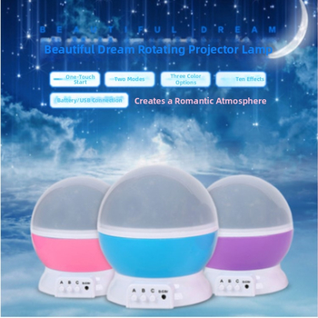 Παιδικό φωτιστικό Cross-Border, έναστρος ουρανός, προβολέας με έναστρο ουρανό, περιστρεφόμενο φωτιστικό ατμόσφαιρας, νυχτερινό φωτιστικό, κομοδίνο με τροφοδοσία USB