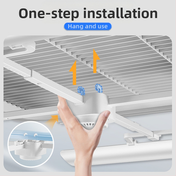 Centrinis integruotas oro kondicionierius Priekinis stiklas Teleskopinis vėjo krypties reguliavimas Lubinis centrinis oro kondicionierius Viršuje pakabinamas vėjo deflektorius Skersinis