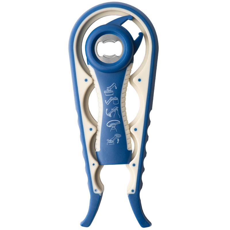 Многофункционална отварачка за консерви, пластмасова отварачка за бира, четири в едно, с неплъзгащ се капак, отварачка за червено вино.