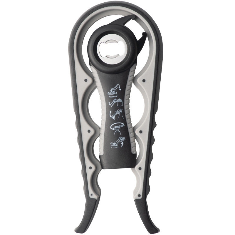 Многофункционална отварачка за консерви, пластмасова отварачка за бира, четири в едно, с неплъзгащ се капак, отварачка за червено вино.