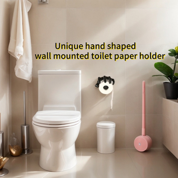 Ääreülene uus mustvalge tualettpaberi hoidik ilma puurimiseta, isekleepuv (nanoliimiga)