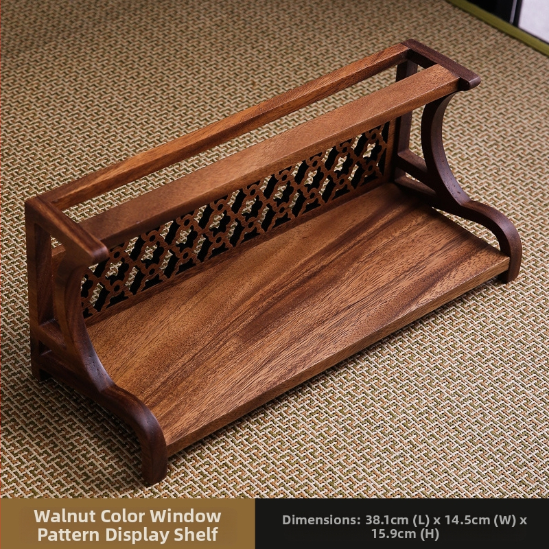 Naujas riešuto spalvos dvigubo naudojimo puodelių laikiklis arbatos puodeliams arbatinukams laikyti antikvarinis stovas nauja kiniško stiliaus arbatos lentyna arbatos staliukas laikymo lentyna