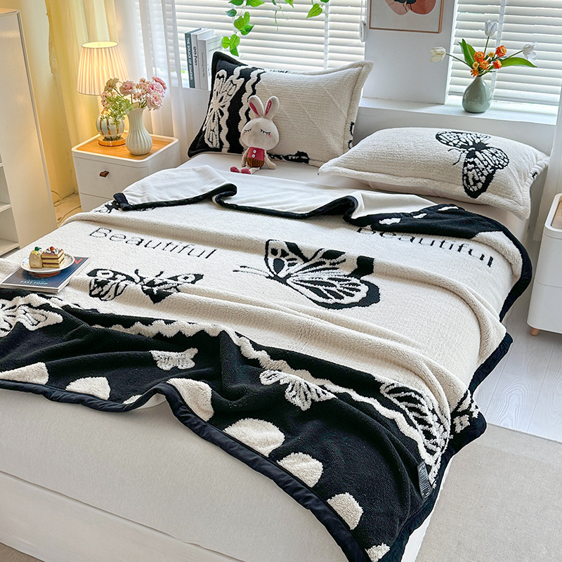 Mustvalge katioonne pilvebrokaat sametkomposiitmaterjalist multifunktsionaalne tekk vaba aja veetmise tekk samettekk piiriülene eksklusiivne kinkekarbi komplekt