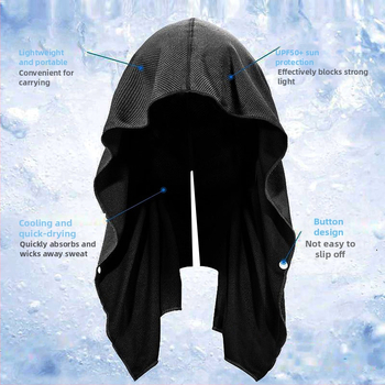 U formos šaltas rankšluostis su gobtuvu, sportinis, paplūdimio, kempingo stiliaus, apsaugantis nuo saulės, greitai džiūstantis, vėsus rankšluostis su turbanu