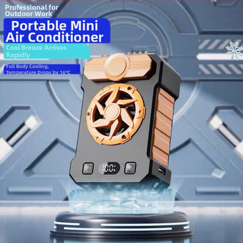 Lauko statybvietės pakabinamas juosmens ventiliatorius su USB įkrovimu ir greitojo pristatymo motociklininku, pakabinamas ant kaklo ir įkraunamas lobių ventiliatorius