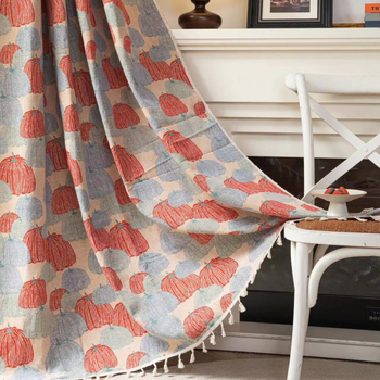 „Yiman Qiyun“ užuolaidos, raudonos šventinės žakardo kutais uždengtos virtuvės užuolaidos, įlankos langas, pusiau tamsintas, tiesioginis gamyklos tiekimas