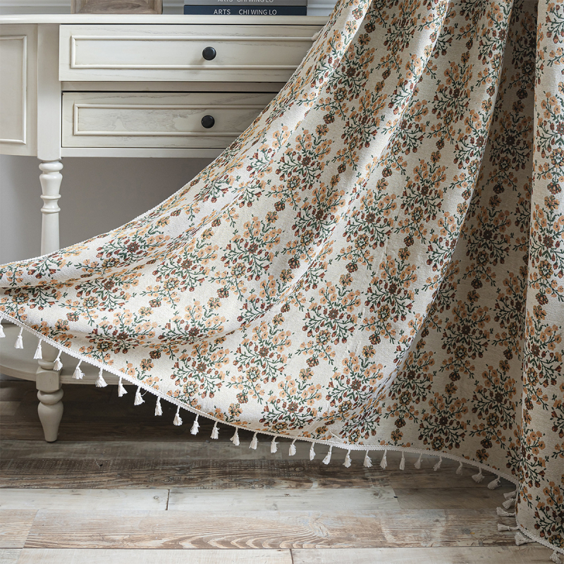 „Yiman Qiyun“ užuolaidos, raudonos šventinės žakardo kutais uždengtos virtuvės užuolaidos, įlankos langas, pusiau tamsintas, tiesioginis gamyklos tiekimas