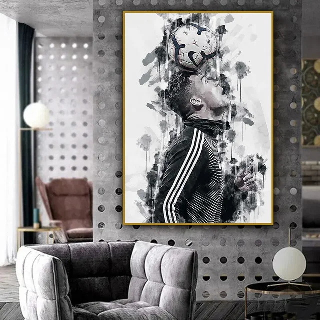 Плакат със звездата на Меси, висяща картина, доставка на едро от склад за външна търговия SHEIN AliExpress Tema платно за рисуване