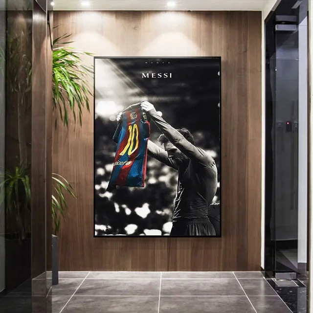 Плакат със звездата на Меси, висяща картина, доставка на едро от склад за външна търговия SHEIN AliExpress Tema платно за рисуване