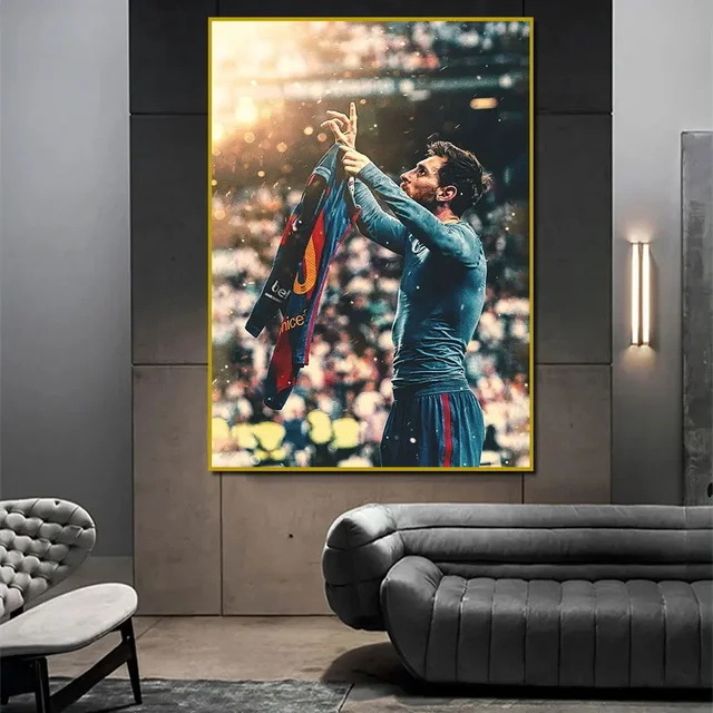Плакат със звездата на Меси, висяща картина, доставка на едро от склад за външна търговия SHEIN AliExpress Tema платно за рисуване