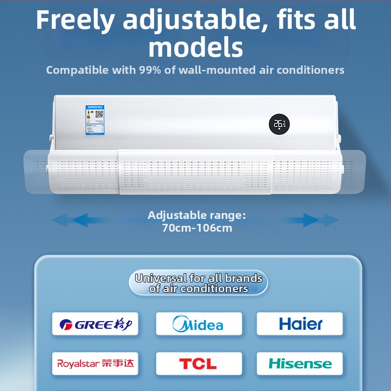 Gamyklinis ištraukiamas oro kondicionieriaus vėjo deflektorius nuo tiesioginio pūtimo, oro kondicionieriaus vėjo deflektorius, valymo vėjo deflektorius, didmeninė prekyba