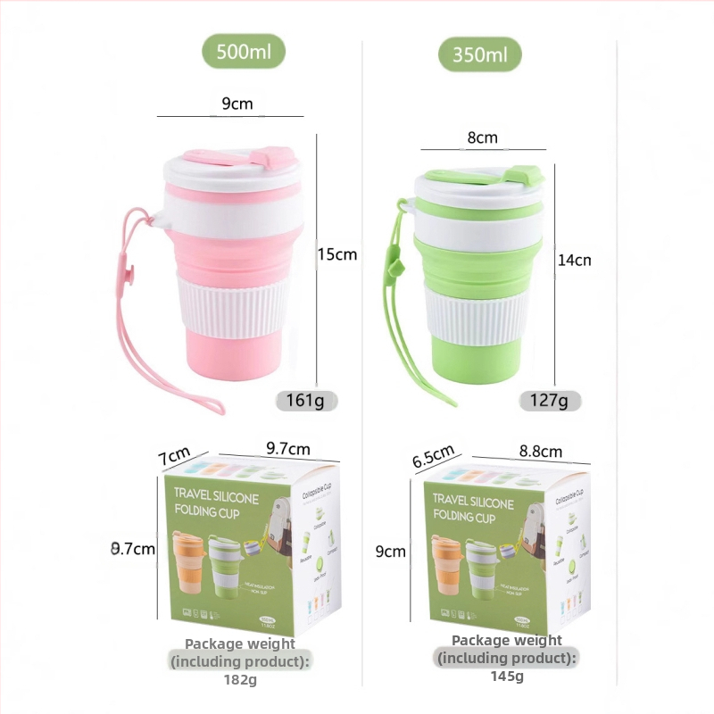 Преносима силиконова сгъваема чаша за вода, чаша за къмпинг на открито, чаша за сок, чаша за кафе в офиса, телескопична чаша, чаша за вода за уста