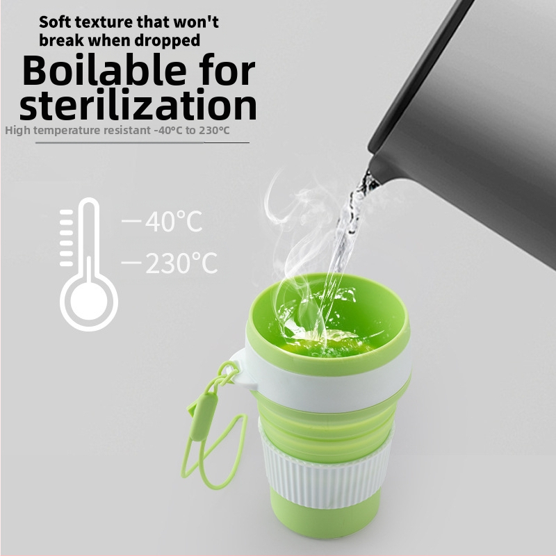 Преносима силиконова сгъваема чаша за вода, чаша за къмпинг на открито, чаша за сок, чаша за кафе в офиса, телескопична чаша, чаша за вода за уста