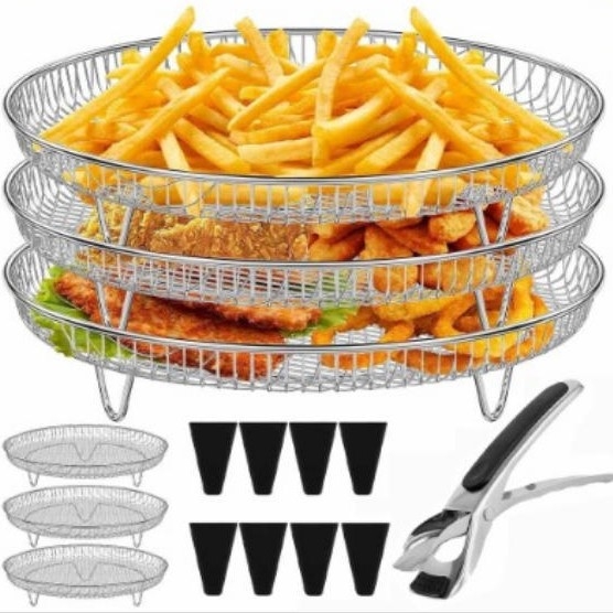 Πολυλειτουργική φριτέζα αέρα από ανοξείδωτο ατσάλι 304, ειδικά αξεσουάρ τριών στρώσεων, σχάρα ατμού για ψησίματα, πολυστρωματική σχάρα γενικής χρήσης