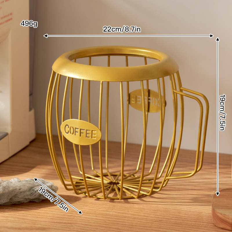 Piiriülene loominguline puuviljakorv sepistatud rauast kohvikapslite hoidmiseks sinised suupisted kuivatatud puuviljad puuviljade hoidmiseks kaldus korv