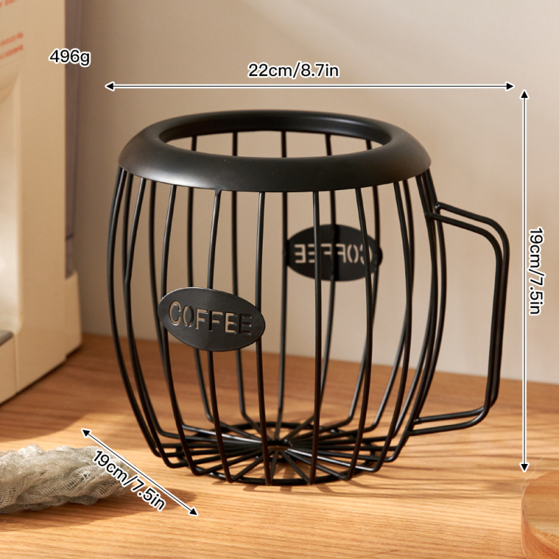 Piiriülene loominguline puuviljakorv sepistatud rauast kohvikapslite hoidmiseks sinised suupisted kuivatatud puuviljad puuviljade hoidmiseks kaldus korv