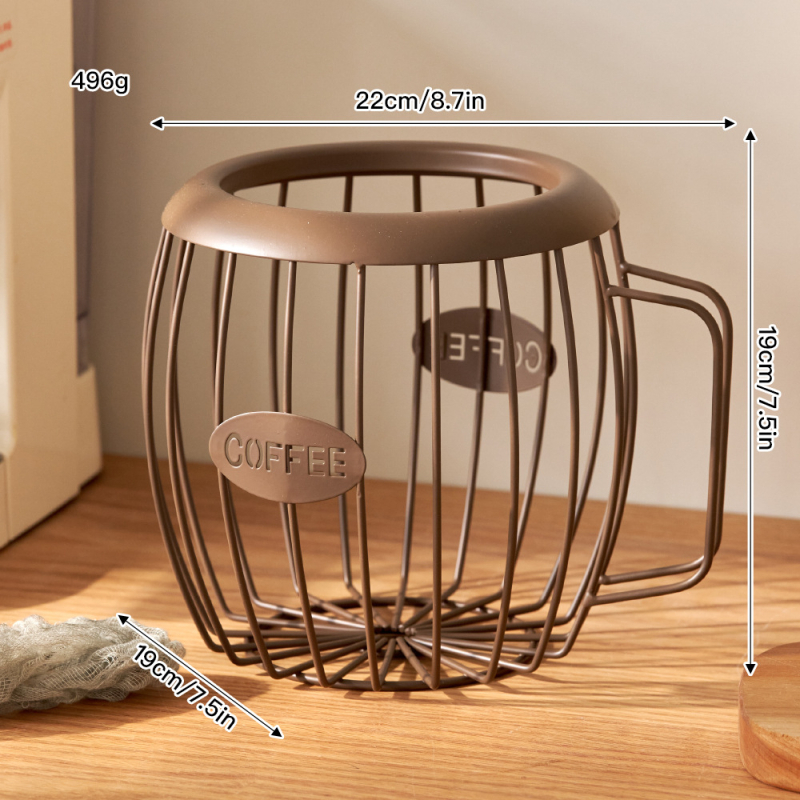 Piiriülene loominguline puuviljakorv sepistatud rauast kohvikapslite hoidmiseks sinised suupisted kuivatatud puuviljad puuviljade hoidmiseks kaldus korv