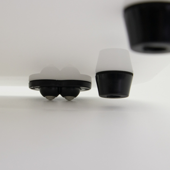 Συρόμενο μαξιλάρι μαγειρέματος Thermomix TM5 TM6 με ρόδες, λευκό και μαύρο ακρυλικό μαξιλάρι επιτραπέζιας επιφάνειας