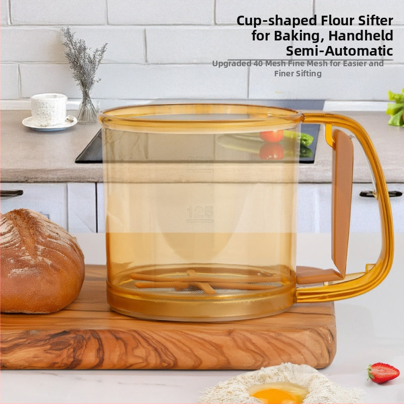 sandėlyje rankinis pusiau automatinis miltų sietas buitinis sijotuvas sijotuvas sijotuvas kepimo įrankis nuotėkis