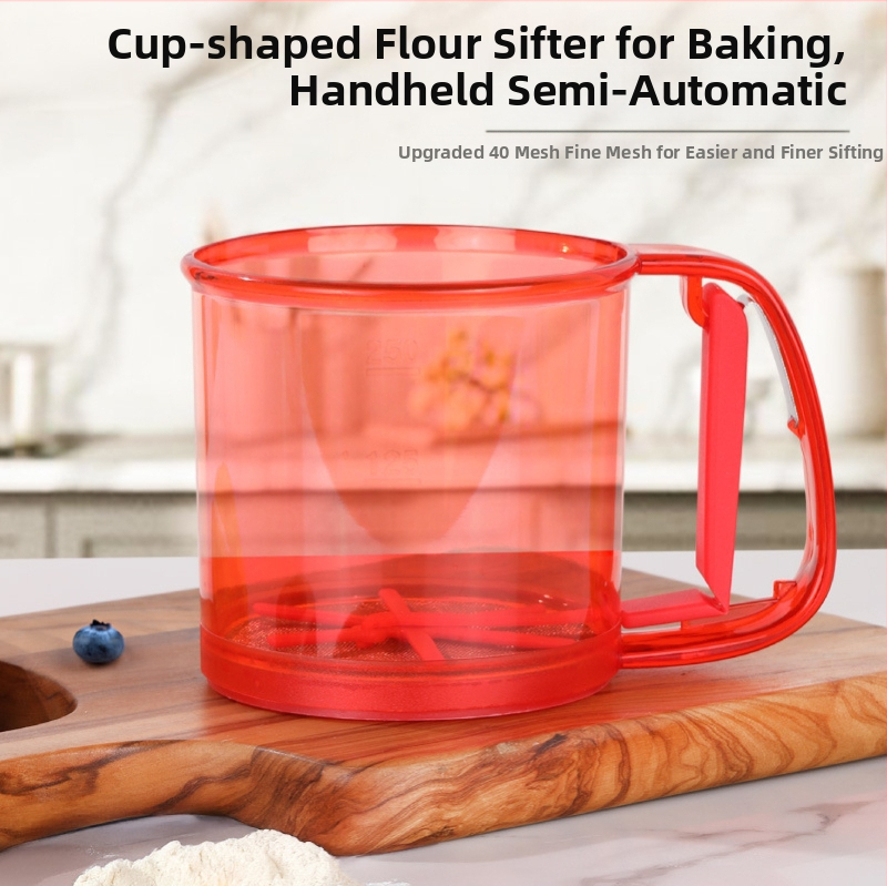 sandėlyje rankinis pusiau automatinis miltų sietas buitinis sijotuvas sijotuvas sijotuvas kepimo įrankis nuotėkis