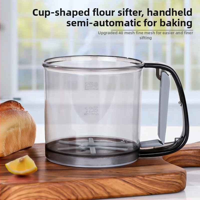 sandėlyje rankinis pusiau automatinis miltų sietas buitinis sijotuvas sijotuvas sijotuvas kepimo įrankis nuotėkis