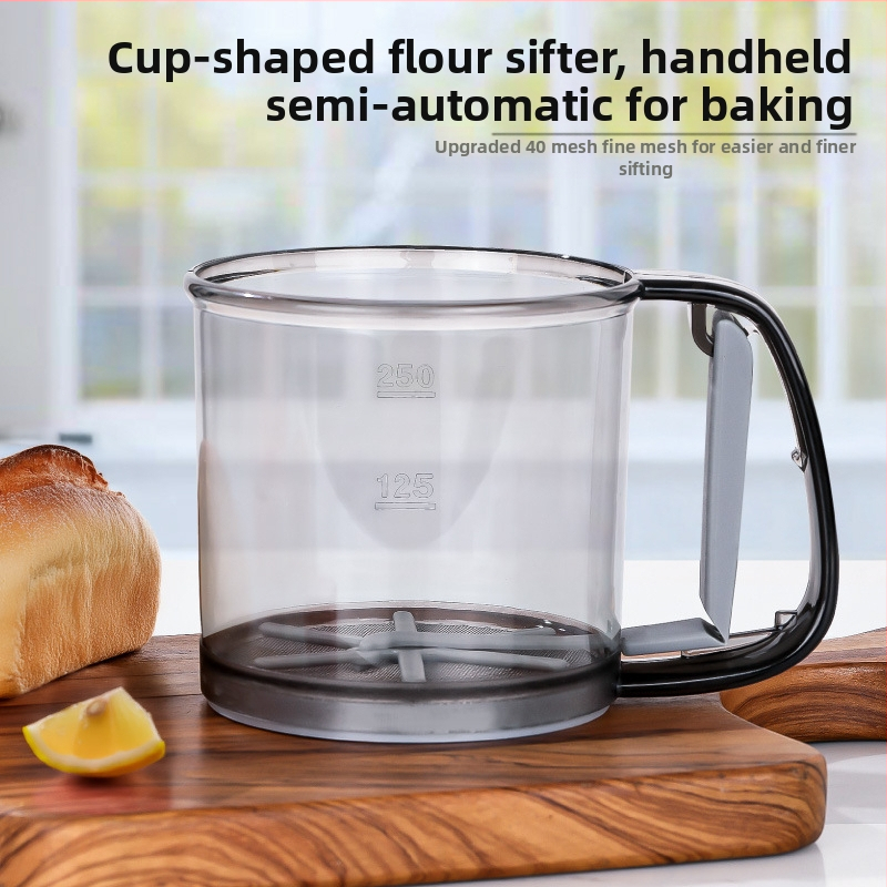 sandėlyje rankinis pusiau automatinis miltų sietas buitinis sijotuvas sijotuvas sijotuvas kepimo įrankis nuotėkis