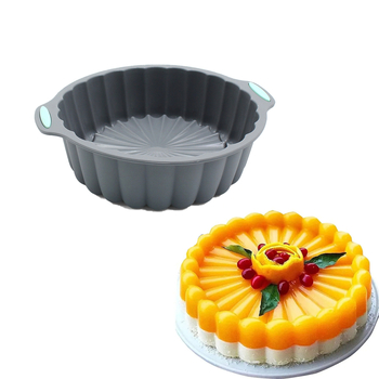 Silikónová forma na tortu, dvojfarebná 8-palcová torta, slnečnicový kvet, čipkovaný disk, čokoládový dezert, forma na občerstvenie