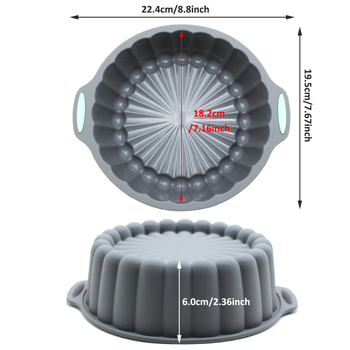 Καλούπι σιλικόνης για κέικ, δίχρωμο, πιάτο 8 ιντσών, με δαντέλα, δίσκο, καλούπι για επιδόρπιο σοκολάτας