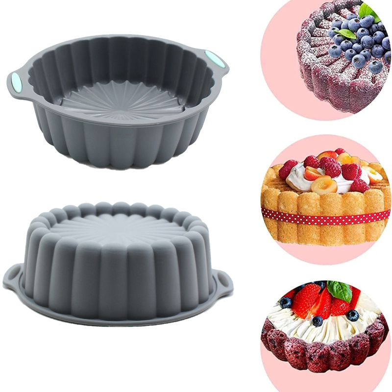 Silikónová forma na tortu, dvojfarebná 8-palcová torta, slnečnicový kvet, čipkovaný disk, čokoládový dezert, forma na občerstvenie