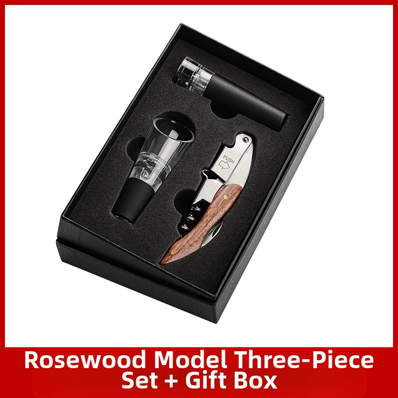 Otvárač na víno z nehrdzavejúcej ocele, nôž Seahorse, multifunkčný otvárač na víno z masívneho dreva s nápisom LOGO.