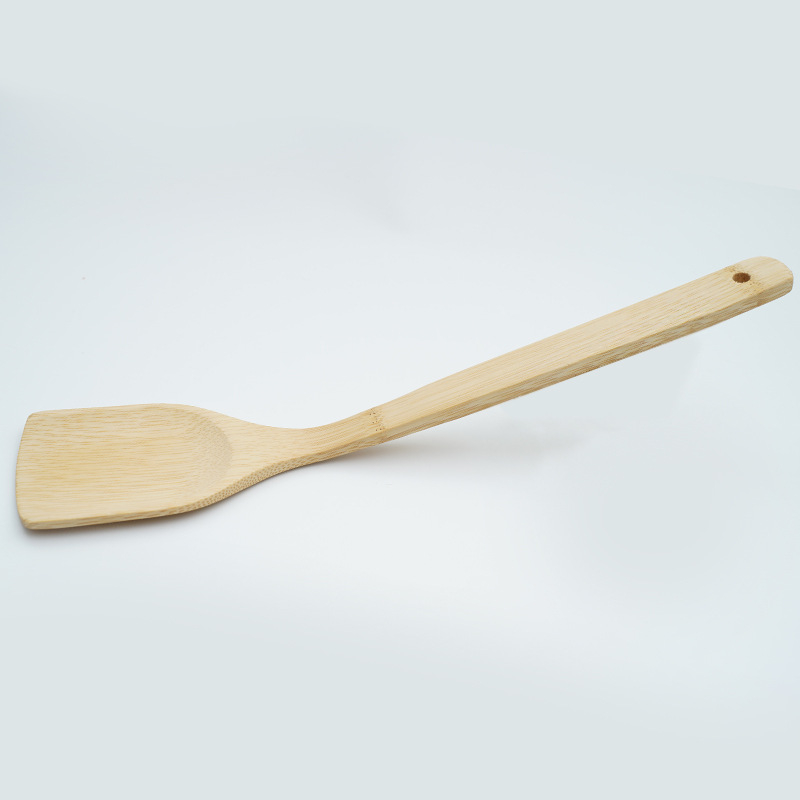 Tiesioginiai gamyklos pardavimai. Bambuko mentelė. Buitinė maisto ruošimo mentelė. Aukštai temperatūrai atspari, dažų neturinti mentelė ilga rankena. Bambuko virtuvės reikmenys. Runjianghu.