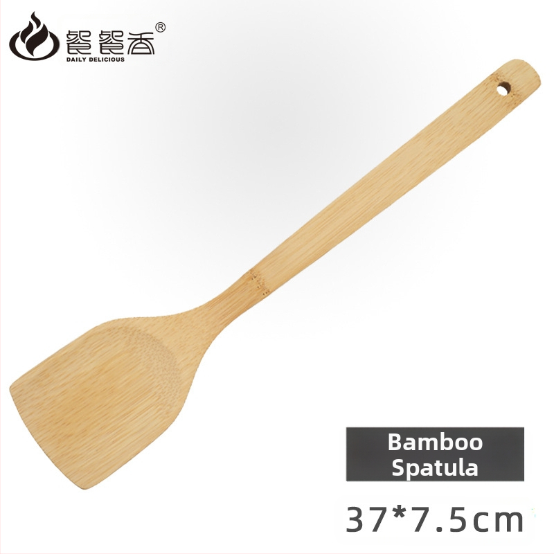 Tiesioginiai gamyklos pardavimai. Bambuko mentelė. Buitinė maisto ruošimo mentelė. Aukštai temperatūrai atspari, dažų neturinti mentelė ilga rankena. Bambuko virtuvės reikmenys. Runjianghu.