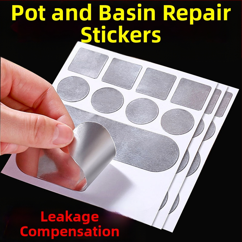 Лента за саксия, удебелена алуминиева фолио лента, артефакт от дъното на саксия, устойчива на висока температура, неръждаема стомана, ремонт на течове, калай хартия, алуминиева кожа, самозалепваща се лед