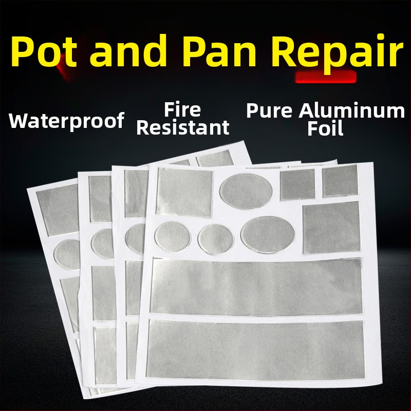 Лента за саксия, удебелена алуминиева фолио лента, артефакт от дъното на саксия, устойчива на висока температура, неръждаема стомана, ремонт на течове, калай хартия, алуминиева кожа, самозалепваща се лед