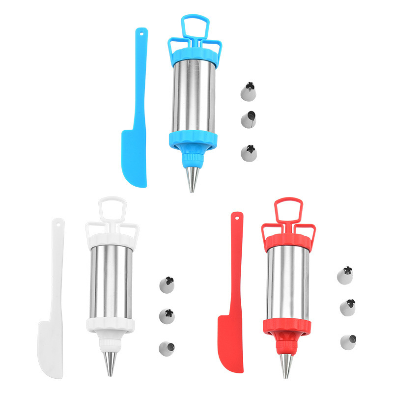 Kaunistuspüstol Küpsetusriistad 4-peaga kaunistamisotsik Koorekaabits 6-osaline komplekt Kooreküpsise pigistatav