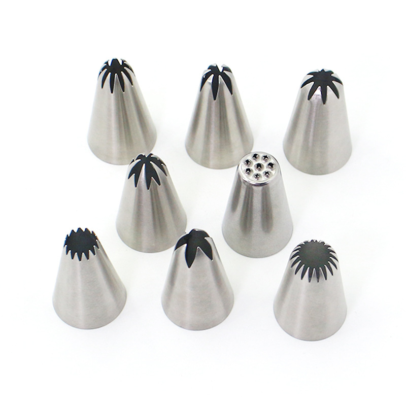 304 Korea kaunistusotsiku komplekt küpsetusriistad kerge kreemiga sulatatud ubade nuudliküpsiste kaunistuskoti otsikute 8-osaline komplekt