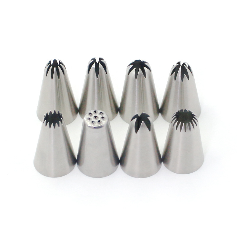 304 Korea kaunistusotsiku komplekt küpsetusriistad kerge kreemiga sulatatud ubade nuudliküpsiste kaunistuskoti otsikute 8-osaline komplekt