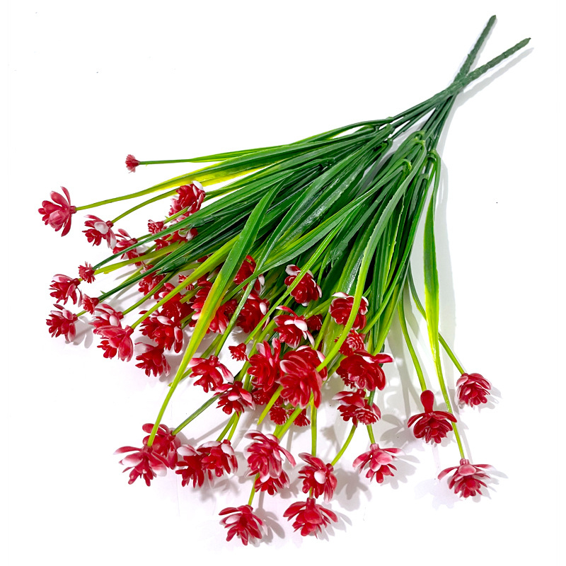 Amazon plastmasas 7 zaru pavasara zāles kamēlijas imitēta mākslīgā zieda narcises podos puķu kompozīcijas aksesuāri rotājumi vairumtirdzniecība